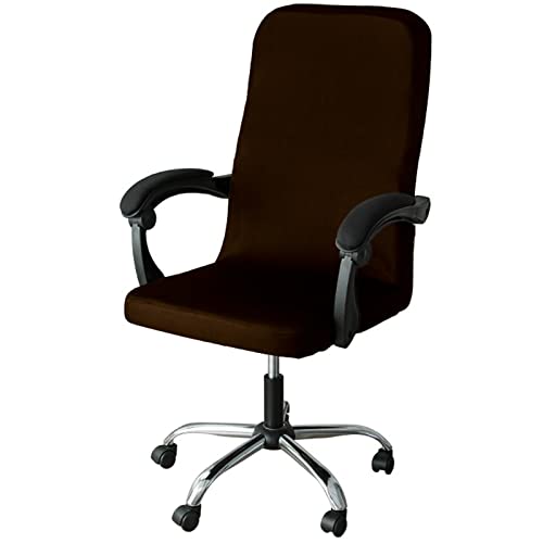 Generisch Spandex Stuhlbezüge Stuhlhussen Universal Sessel Drehstuhl Bezug Stretch Office Computer Stuhlbezug Lehnstuhl Abdeckung Husse Bezug Schreibtischstuhl Überzug,Dark Coffee,40~48cm von Generisch