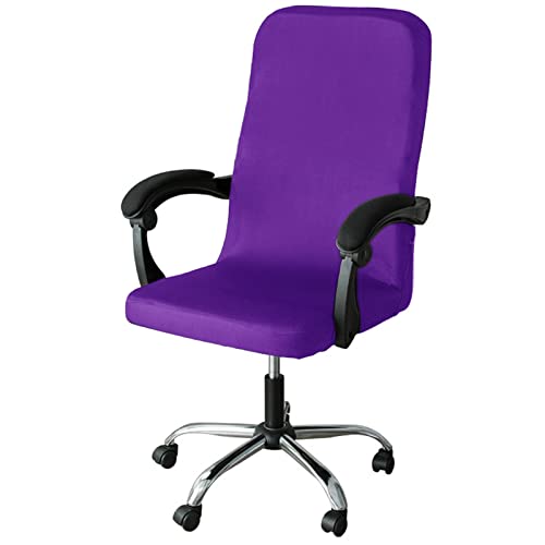 Generisch Spandex Stuhlbezüge Stuhlhussen Universal Sessel Drehstuhl Bezug Stretch Office Computer Stuhlbezug Lehnstuhl Abdeckung Husse Bezug Schreibtischstuhl Überzug,Dark Purple,42~52cm von Generisch
