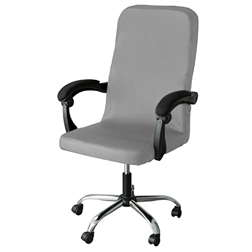 Generisch Spandex Stuhlbezüge Stuhlhussen Universal Sessel Drehstuhl Bezug Stretch Office Computer Stuhlbezug Lehnstuhl Abdeckung Husse Bezug Schreibtischstuhl Überzug,Light Gray,45~55cm von Generisch