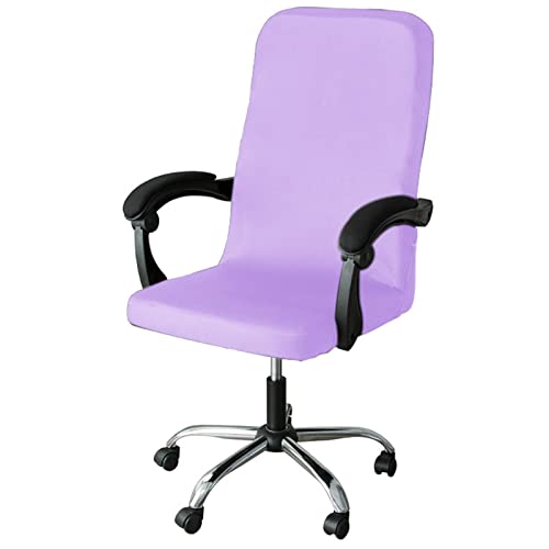 Generisch Spandex Stuhlbezüge Stuhlhussen Universal Sessel Drehstuhl Bezug Stretch Office Computer Stuhlbezug Lehnstuhl Abdeckung Husse Bezug Schreibtischstuhl Überzug,Light Purple,45~55cm von Generisch