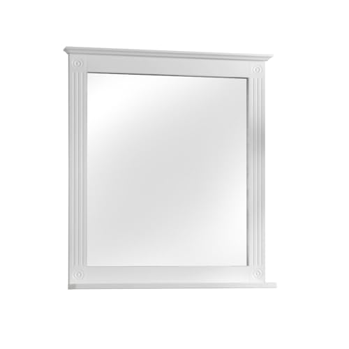 Generisch Spiegel mit Ablage - Badmöbel - Landhaus-Stil - in weiß Glas/weiß 68 x 60 x 12 cm von Generisch
