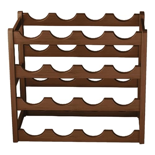 Generisch Stackable Rack, 20-Bottle Wooden Wine Holder, 16.93x9.45x13.78 Inches, Portable Multi Purpose 4-Tier Shelf Stand, Bar Bottle Display, Storage for Pantry, Cabinet, von Generisch
