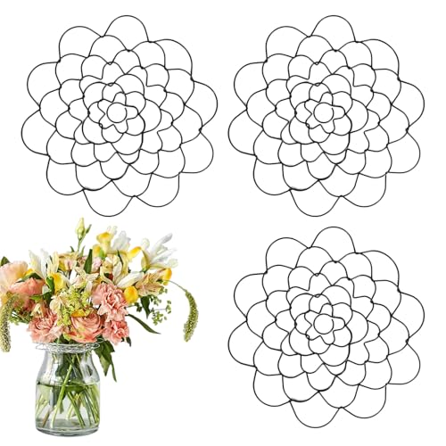 Generisch Stainless Steel Floral Grid Organizer, 4"/5"/6" Floral Grid for Vase, Flower Arrangement Holder, Plant Flowers Stem Grids Holder Insert (Black,4 in*3) von Generisch