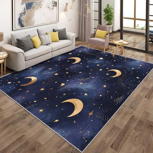 Generisch Stern Mond Teppich, Teppich Wohnzimmer Sternenhimmel Kinder 240x340cm, Kurzflor rutschfest Waschbarer Teppiche, Teppiche für Kinderzimmer Schlafzimmer Jugendzimmer Generisch Stern Mond Teppich, Teppich Wohnzimmer Sternenhimmel Kinder 240x340cm, Kurzflor rutschfest Waschbarer Teppiche, Teppiche für Kinderzimmer Schlafzimmer Jugendzimmer von Generisch