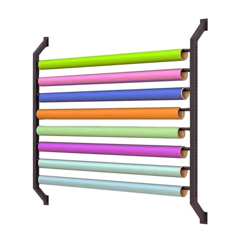 Generisch Stoffrollen-Aufbewahrungsregal, 6/7/8-stufiges Textilrollen,Wandhalterung for Vinyl-Wrap-Rollen,Lederrollen-Tapeten(150x174cm,8 Tiers) von Generisch