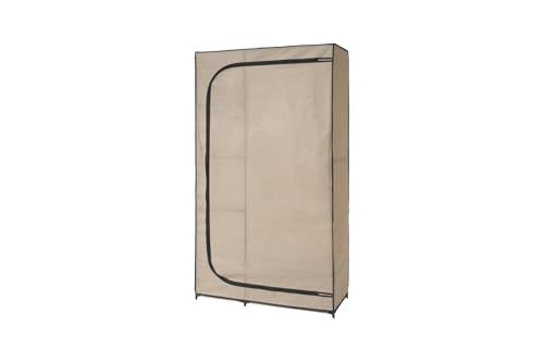 Generisch Stoffschrank Textilkleiderschrank ca. 100 x 174 x 46 cm mit 7 Ablagefächern pflegeleicht aus atmungsaktivem Vliesstoff (Beige) von Generisch