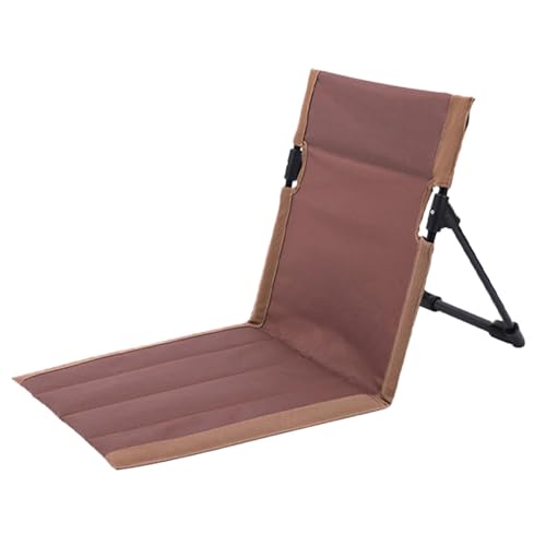 Generisch Strandmatte mit Rückenlehne Strandliege Klappbar Leicht Tragbare Strandliege Faltbarer Campingstuhl Liegestuhl für Picknick, Garten, Wandern (Brown) von Generisch