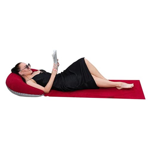Generisch Strandmatten | Outdoor Strandmatte Mit Aufblasbarem Kopfkissen,Klappbare Relaxauflage Für 1 Person, Sandabweisende Liegefläche Zum Schlafen, Sonnenbaden Und Entspannen von Generisch