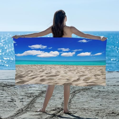 Generisch Strandtuch XXL Meereslandschaft Mikrofaser Handtuch Groß 90 x 180 Strand Badetuch Sommer, Schnelltrocknend und Sandfrei, für Reise, Sauna, Yoga, Camping A-7041 von Generisch