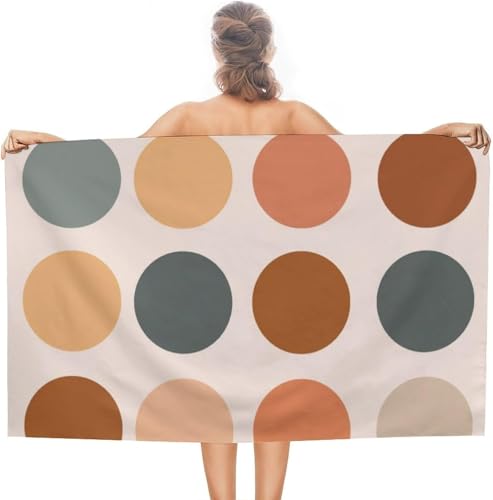 Generisch Strandtuch XXL Punkte Mikrofaser Handtuch Groß 90 x 180 Strand Badetuch Modern, Schnelltrocknend und Sandfrei, für Reise, Sauna, Yoga, Camping A-7005 von Generisch