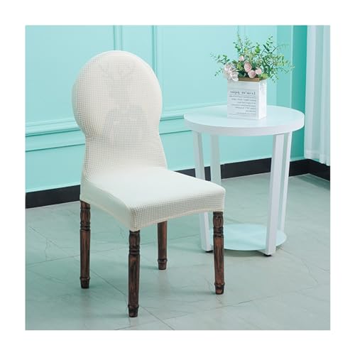 Generisch Stretch Stuhlhussen mit Runder Rückenlehne Stuhlbezug 6/4/2er Set, Moderne Stuhlbezug Sitzflache, Abnehmbar Stuhlüberzug, Waschbar Spannbezug für Esszimmerstühle Schwingstuhl,H,4PCS von Generisch