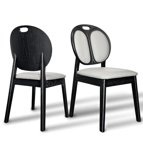 Generisch Stühle Esszimmer 2er Set Modern Esszimmerstühle Holz mit Lehne Polsterstühle mit Massivholzrahmen küchenstühle Holzstühle für Esszimmer Küche Wohnzimmer (Grau 1) von Generisch
