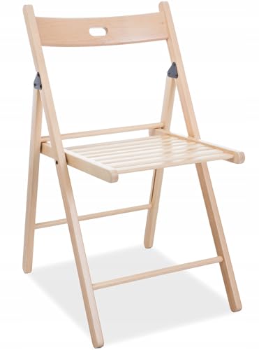 Generisch Stuhl Klappstuhl Esszimmerstuhl Küchenstuhl Wohnzimmer Garten Holz Natürlich (Natürlich) von Generisch