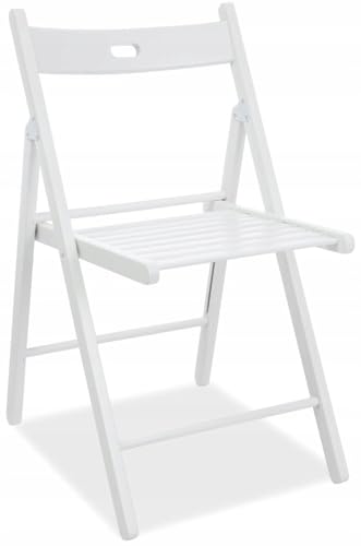 Generisch Stuhl Klappstuhl Esszimmerstuhl Küchenstuhl Wohnzimmer Garten Holz Natürlich (Weiß) von Generisch