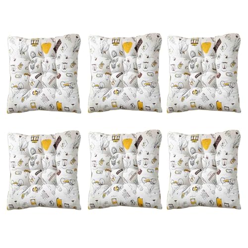 Generisch Stuhlkissen 40x40/45x45/50x50 Mit BäNdern 6er/4er/2er Set Sitzpolster Stuhl Innen Stuhlpolster Innen Seat Cushion Dining Chair Sitzkissen FüR StüHle KüChe(BB) von Generisch