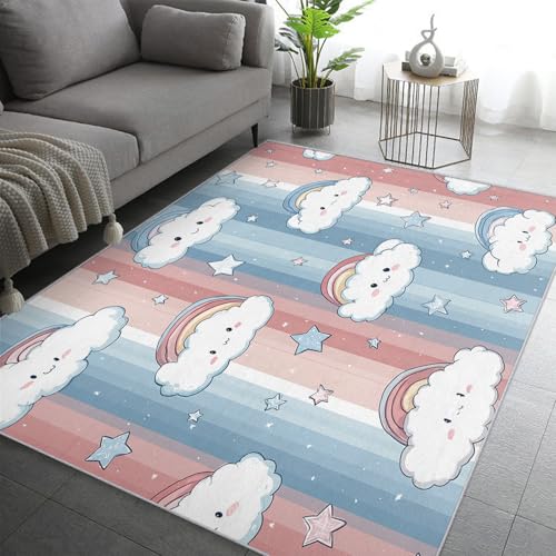 Generisch Süße Wolke Teppich Wohnzimmer 200x230, Kurzflor Teppich Schlafzimmer Kawaii Mädchen Kinder Wohnzimmerteppich Groß, Weich Flanell - Antirutsch Carpet H-5 von Generisch