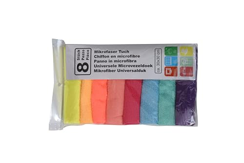 Generisch Super Sauber Mikrofaser Tücher 30 x 30 cm, Reinigungstücher, Putztücher wiederverwendbar 8 Stück farblich Sortiert von Generisch