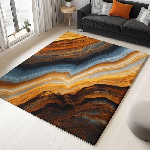 Generisch Surreal Achat Marmorstruktur Teppich Wohnzimmer 80 x 150 cm, Supersoft Kurzflor Teppich Schlafzimmer, Waschbar Anti-Rutsch fussmatte für Jugendzimmer Badezimmer, Braun Generisch Surreal Achat Marmorstruktur Teppich Wohnzimmer 80 x 150 cm, Supersoft Kurzflor Teppich Schlafzimmer, Waschbar Anti-Rutsch fussmatte für Jugendzimmer Badezimmer, Braun von Generisch