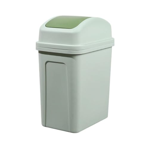 Generisch Swing Abfalleimer mit Schwingdeckel 10 L Kunststoff Mülltrennung Abfallbehälter 34x25x17cm Küche Mülleimer für Küchenschränke Recycling Abfallsammler BPA-frei Küchenabfalleimer (Grün) von Generisch