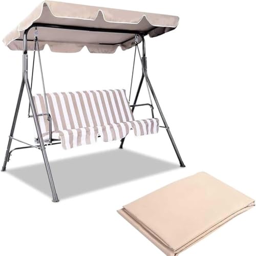 Generisch Swing Schaukel Dachbezug Swing Baldachin Ersatztop Wasserdichtes Schwung Baldachin Ersatz Regenfeste UV Resistente Markise Top Outdoor Sunchade Cover Für Den Spielplatz,Beige,142x120x15cm von Generisch
