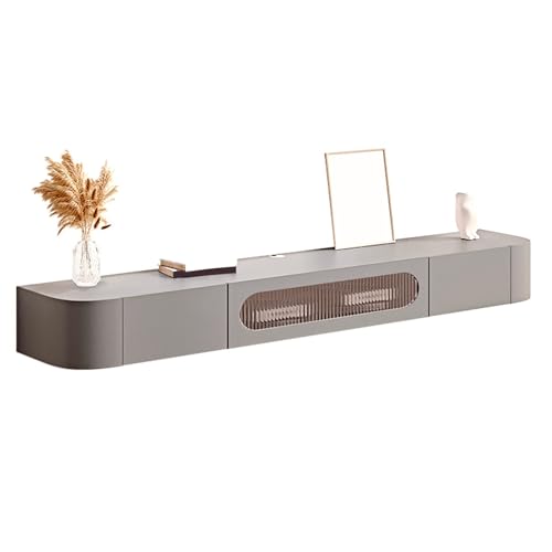 Generisch TV-Regal, Wandkonsole Mit Türen Und Schubladen, Weißer Massivholz-TV-Schrank, Schwebender TV-Ständer Fürs Wohnzimmer, Moderne TV-Konsole, TV-Möbel(Gray,160CM_A) von Generisch