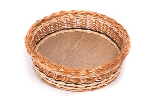 Generisch Tablett rund (28 cm) Manufaktur Martinshof Weide geflochten Träger: Sprelacart Handarbeit H:13,00 cm D:28,00 cm Weidentablett Serviertablett Vielseitig einsetzbar ist handlich und stabil von Generisch
