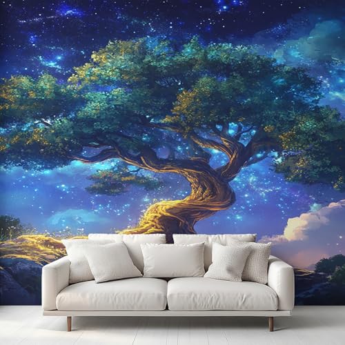 Generisch Tapete Baum Des Lebens Wohnzimmer Schlafzimmer, Fototapete Fantasy Psychedelic Wald Wand Deko, Wallpaper, Wandtapete, Mustertapete, Vliestapete, 500 x 280 cm M&31C Generisch Tapete Baum Des Lebens Wohnzimmer Schlafzimmer, Fototapete Fantasy Psychedelic Wald Wand Deko, Wallpaper, Wandtapete, Mustertapete, Vliestapete, 500 x 280 cm M&31C von Generisch