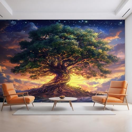 Generisch Tapete Baum des Lebens, Fototapete Sonnenuntergang Fantasie Baum, Vliestapete für Schlafzimmer Wohnzimmer, Wand Deko Tapeten, Wandverkleidung 100x70 cm D&O58 Generisch Tapete Baum des Lebens, Fototapete Sonnenuntergang Fantasie Baum, Vliestapete für Schlafzimmer Wohnzimmer, Wand Deko Tapeten, Wandverkleidung 100x70 cm D&O58 von Generisch