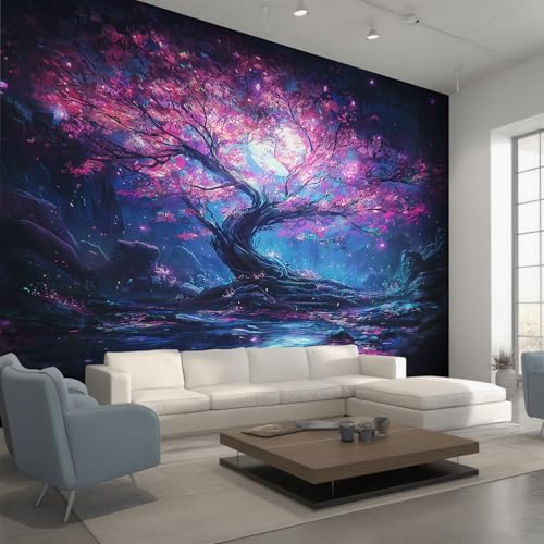 Generisch Tapete Baum des Lebens Wohnzimmer Schlafzimmer, Fototapete Fantasy Rosa Baum Wand Deko, Wallpaper, Wandtapete, Mustertapete, Vliestapete, 100 x 70 cm C0&RRD Generisch Tapete Baum des Lebens Wohnzimmer Schlafzimmer, Fototapete Fantasy Rosa Baum Wand Deko, Wallpaper, Wandtapete, Mustertapete, Vliestapete, 100 x 70 cm C0&RRD von Generisch