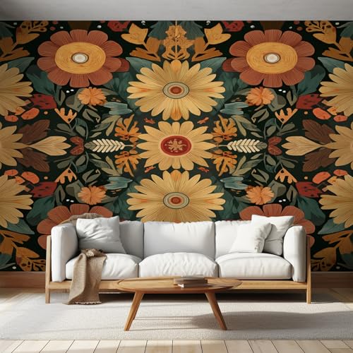 Generisch Tapete Blumen Vintage Wohnzimmer Schlafzimmer, Fototapete Mitte des Jahrhunderts Boho Wand Deko, Wallpaper, Wandtapete, Mustertapete, Vliestapete, 400 x 280 cm &ZC1 Generisch Tapete Blumen Vintage Wohnzimmer Schlafzimmer, Fototapete Mitte des Jahrhunderts Boho Wand Deko, Wallpaper, Wandtapete, Mustertapete, Vliestapete, 400 x 280 cm &ZC1 von Generisch