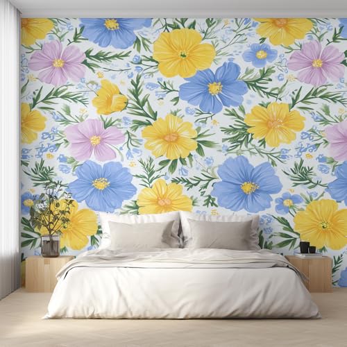 Generisch Tapete Chrysantheme, Fototapete Blumen Gelb Blau Pflanze, Vliestapete für Schlafzimmer Wohnzimmer, Wand Deko Tapeten, Wandverkleidung 500x350 cm D&O79 Generisch Tapete Chrysantheme, Fototapete Blumen Gelb Blau Pflanze, Vliestapete für Schlafzimmer Wohnzimmer, Wand Deko Tapeten, Wandverkleidung 500x350 cm D&O79 von Generisch
