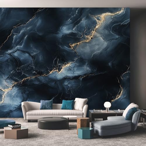 Generisch Tapete Dunkel Blau Marmor - Fototapete Schwarz Goldene Kurve Muster - Wohnzimmer Schlafzimmer Deko - Wandtapete - Wanddeko - Motivtapeten - 350x256 C456 Generisch Tapete Dunkel Blau Marmor - Fototapete Schwarz Goldene Kurve Muster - Wohnzimmer Schlafzimmer Deko - Wandtapete - Wanddeko - Motivtapeten - 350x256 C456 von Generisch