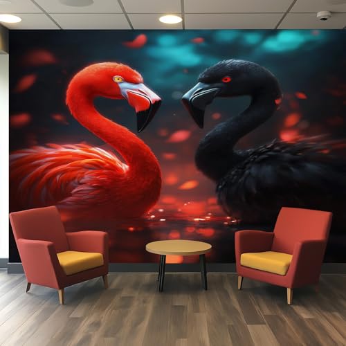 Generisch Tapete Flamingo - Fototapete Rot Schwarz Muster - Wohnzimmer Schlafzimmer Deko - Wandtapete - Wanddeko - Motivtapeten - 400x280 H178 Generisch Tapete Flamingo - Fototapete Rot Schwarz Muster - Wohnzimmer Schlafzimmer Deko - Wandtapete - Wanddeko - Motivtapeten - 400x280 H178 von Generisch