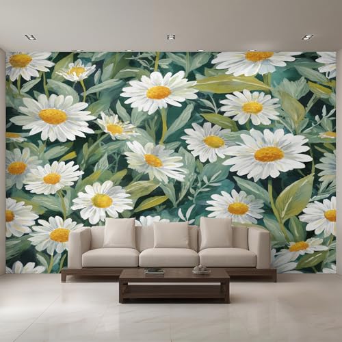 Generisch Tapete Gänseblümchen, Fototapete Blatt Weiß Blumen, Vliestapete für Schlafzimmer Wohnzimmer, Wand Deko Tapeten, Wandverkleidung 500x350 cm D&O56 Generisch Tapete Gänseblümchen, Fototapete Blatt Weiß Blumen, Vliestapete für Schlafzimmer Wohnzimmer, Wand Deko Tapeten, Wandverkleidung 500x350 cm D&O56 von Generisch