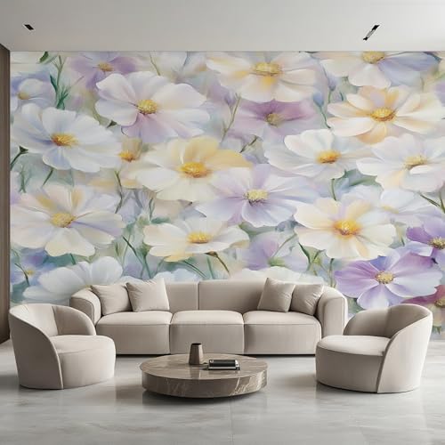 Generisch Tapete Gänseblümchen, Fototapete Blumen Weiß Lila, Vliestapete für Schlafzimmer Wohnzimmer, Wand Deko Tapeten, Wandverkleidung 500x350 cm D&O61 Generisch Tapete Gänseblümchen, Fototapete Blumen Weiß Lila, Vliestapete für Schlafzimmer Wohnzimmer, Wand Deko Tapeten, Wandverkleidung 500x350 cm D&O61 von Generisch