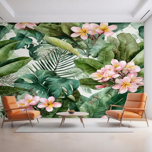 Generisch Tapete Grün Pflanze, Fototapete Blatt Tropische Blumen, Vliestapete für Schlafzimmer Wohnzimmer, Wand Deko Tapeten, Wandverkleidung 500x350 cm D&O64 Generisch Tapete Grün Pflanze, Fototapete Blatt Tropische Blumen, Vliestapete für Schlafzimmer Wohnzimmer, Wand Deko Tapeten, Wandverkleidung 500x350 cm D&O64 von Generisch