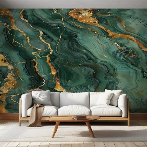 Generisch Tapete Grüne Marmor Wohnzimmer Schlafzimmer, Fototapete Metallic Gold Abstrakt Wand Deko, Wallpaper, Wandtapete, Mustertapete, Vliestapete, 400 x 280 cm &ZC1 Generisch Tapete Grüne Marmor Wohnzimmer Schlafzimmer, Fototapete Metallic Gold Abstrakt Wand Deko, Wallpaper, Wandtapete, Mustertapete, Vliestapete, 400 x 280 cm &ZC1 von Generisch