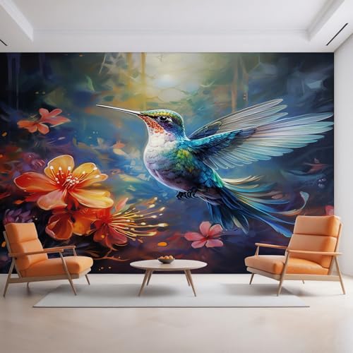 Generisch Tapete Kolibri, Fototapete Vogel Orange Blume, Vliestapete für Schlafzimmer Wohnzimmer, Wand Deko Tapeten, Wandverkleidung 500x350 cm D&O76 Generisch Tapete Kolibri, Fototapete Vogel Orange Blume, Vliestapete für Schlafzimmer Wohnzimmer, Wand Deko Tapeten, Wandverkleidung 500x350 cm D&O76 von Generisch