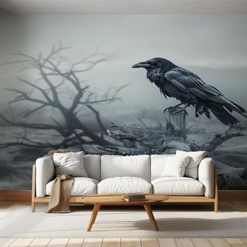 Generisch Tapete Krähe Wohnzimmer Schlafzimmer, Fototapete Gothic Vögel Wand Deko, Wallpaper, Wandtapete, Mustertapete, Vliestapete, 400 x 280 cm &ZC1 Generisch Tapete Krähe Wohnzimmer Schlafzimmer, Fototapete Gothic Vögel Wand Deko, Wallpaper, Wandtapete, Mustertapete, Vliestapete, 400 x 280 cm &ZC1 von Generisch