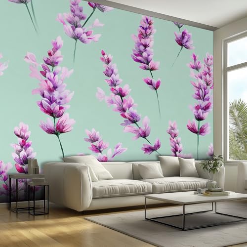 Generisch Tapete Lavendel - Fototapete Lila Blumen Muster - Wohnzimmer Schlafzimmer Deko - Wandtapete - Wanddeko - Motivtapeten - 250x175 H626 von Generisch