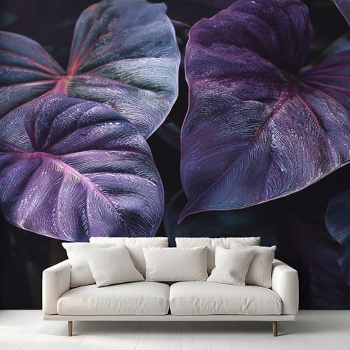 Generisch Tapete Lila Blatt Wohnzimmer Schlafzimmer, Fototapete Alocasia Pflanze Wand Deko, Wallpaper, Wandtapete, Mustertapete, Vliestapete, 368 x 254 cm DD&CUQ Generisch Tapete Lila Blatt Wohnzimmer Schlafzimmer, Fototapete Alocasia Pflanze Wand Deko, Wallpaper, Wandtapete, Mustertapete, Vliestapete, 368 x 254 cm DD&CUQ von Generisch