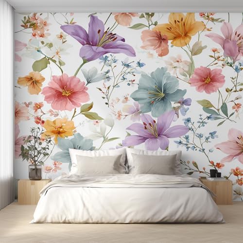 Generisch Tapete Lilie, Fototapete Pflanze Bunt Blumen, Vliestapete für Schlafzimmer Wohnzimmer, Wand Deko Tapeten, Wandverkleidung 450x315 cm D&O79 Generisch Tapete Lilie, Fototapete Pflanze Bunt Blumen, Vliestapete für Schlafzimmer Wohnzimmer, Wand Deko Tapeten, Wandverkleidung 450x315 cm D&O79 von Generisch