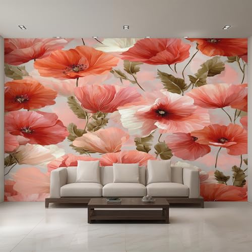 Generisch Tapete Mohn, Fototapete Aquarell Rot Blumen, Vliestapete für Schlafzimmer Wohnzimmer, Wand Deko Tapeten, Wandverkleidung 396x280 cm D&O56 Generisch Tapete Mohn, Fototapete Aquarell Rot Blumen, Vliestapete für Schlafzimmer Wohnzimmer, Wand Deko Tapeten, Wandverkleidung 396x280 cm D&O56 von Generisch