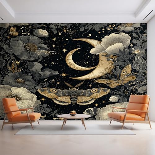 Generisch Tapete Motte, Fototapete Mond Insekt Blumen, Vliestapete für Schlafzimmer Wohnzimmer, Wand Deko Tapeten, Wandverkleidung 396x280 cm D&O72 Generisch Tapete Motte, Fototapete Mond Insekt Blumen, Vliestapete für Schlafzimmer Wohnzimmer, Wand Deko Tapeten, Wandverkleidung 396x280 cm D&O72 von Generisch