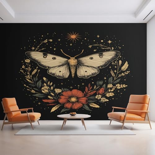 Generisch Tapete Motte, Fototapete Stern Pflanze Blumen Schmetterling, Vliestapete für Schlafzimmer Wohnzimmer, Wand Deko Tapeten, Wandverkleidung 300x210 cm D&O60 Generisch Tapete Motte, Fototapete Stern Pflanze Blumen Schmetterling, Vliestapete für Schlafzimmer Wohnzimmer, Wand Deko Tapeten, Wandverkleidung 300x210 cm D&O60 von Generisch