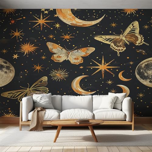Generisch Tapete Motte Wohnzimmer Schlafzimmer, Fototapete Gothic Schmetterling Wand Deko, Wallpaper, Wandtapete, Mustertapete, Vliestapete, 416 x 254 cm &ZC1 Generisch Tapete Motte Wohnzimmer Schlafzimmer, Fototapete Gothic Schmetterling Wand Deko, Wallpaper, Wandtapete, Mustertapete, Vliestapete, 416 x 254 cm &ZC1 von Generisch
