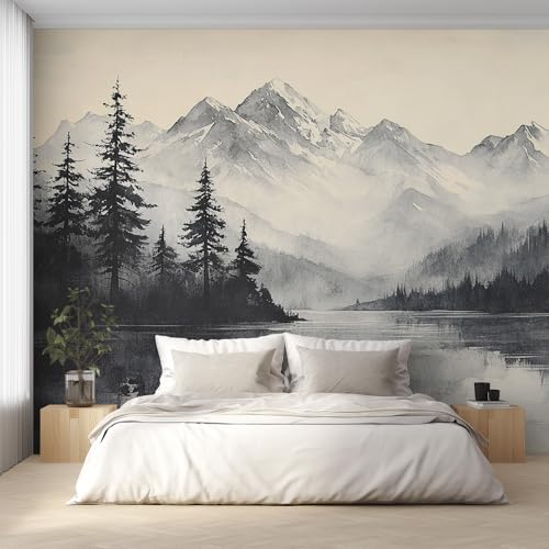 Generisch Tapete Nebelwald Vliestapete Schnee Bergkiefer 366X254cm Fototapete Wohnzimmer Motivtapete Schlafzimmer Tapeten Deko, Mustertapete, Wandtapete D24 von Generisch