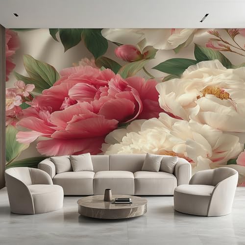 Generisch Tapete Pfingstrose, Fototapete Blume Rosa Weiße, Vliestapete für Schlafzimmer Wohnzimmer, Wand Deko Tapeten, Wandverkleidung 396x280 cm D&O73 Generisch Tapete Pfingstrose, Fototapete Blume Rosa Weiße, Vliestapete für Schlafzimmer Wohnzimmer, Wand Deko Tapeten, Wandverkleidung 396x280 cm D&O73 von Generisch