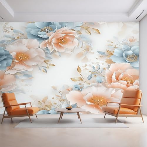 Generisch Tapete Pfingstrose, Fototapete Blumen Blau Rosa, Vliestapete für Schlafzimmer Wohnzimmer, Wand Deko Tapeten, Wandverkleidung 396x280 cm D&O77 Generisch Tapete Pfingstrose, Fototapete Blumen Blau Rosa, Vliestapete für Schlafzimmer Wohnzimmer, Wand Deko Tapeten, Wandverkleidung 396x280 cm D&O77 von Generisch