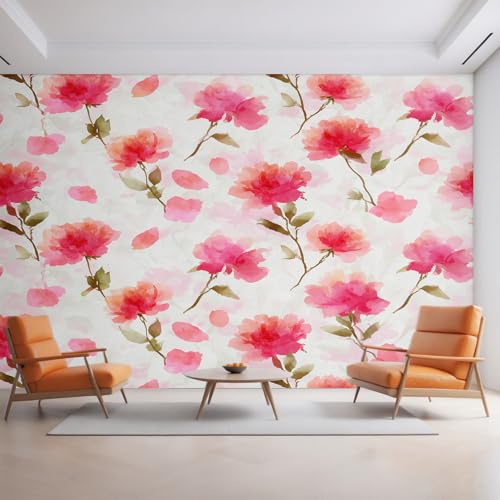 Generisch Tapete Pfingstrose, Fototapete Blumen Rosa Aquarell, Vliestapete für Schlafzimmer Wohnzimmer, Wand Deko Tapeten, Wandverkleidung 500x350 cm D&O77 Generisch Tapete Pfingstrose, Fototapete Blumen Rosa Aquarell, Vliestapete für Schlafzimmer Wohnzimmer, Wand Deko Tapeten, Wandverkleidung 500x350 cm D&O77 von Generisch